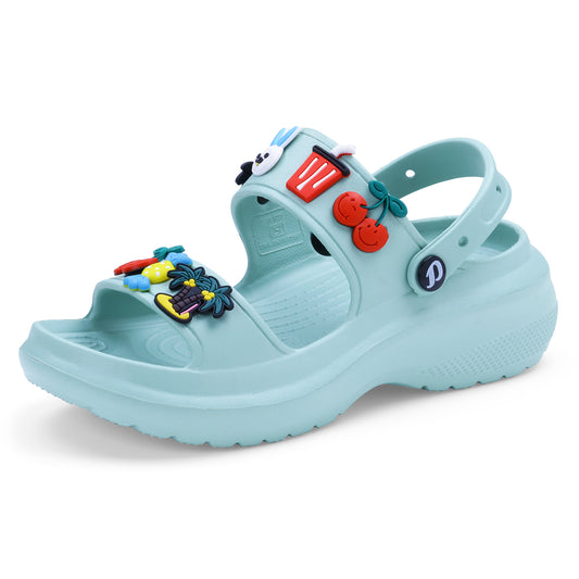 DOCTOR EXTRA SOFT D-552 Women's Classic Charms Cushion Sandals/Clogs with Adjustable Back Strap for Adult| Comfortable & LightWeight | Stylish & Anti-Skid | Waterproof Casual Daily Mules Girls/Ladies