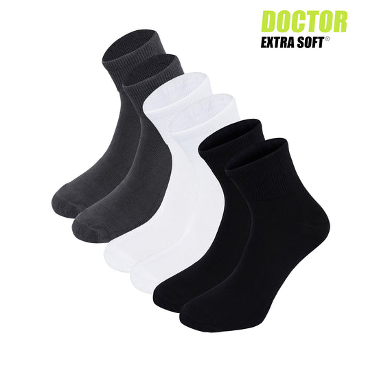 DOCTOR EXTRA SOFT 301 Men's Premium Cushioned Bamboo Ankle Socks| Half Terry, Odour-Free & Breathable| Ideal For Sports, Sneaker, Running, Gym Training, Athletic| Everyday Use Gent's/Boys PACK OF 3 (Free Size)