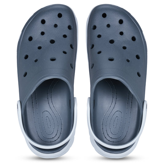 DOCTOR EXTRA SOFT D-551 Men's Double Color Comfy Casual Sports Clogs/Sandals with Adjustable Back Strap for Adult| Comfortable & Lightweight| Stylish & Anti-Skid|Waterproof Daily Use Mules Gents/Boys