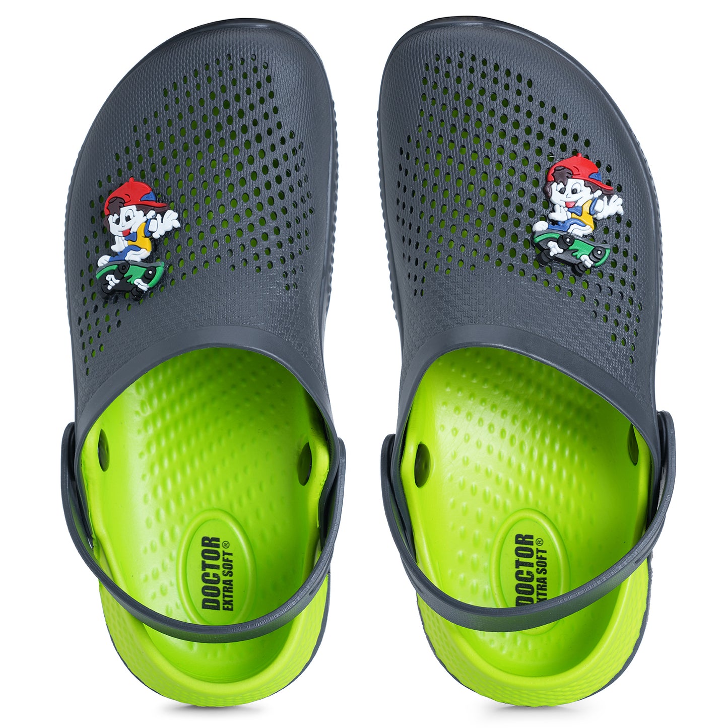 DOCTOR EXTRA SOFT D-536 Unisex-Child Kids Classic Rainy Monsoon Clogs/Sandals Soft Comfortable Indoor & Outdoor Slippers Stylish Non-Slip Sports Casual Cool Cartoon Cute House Mules Boys & Girls