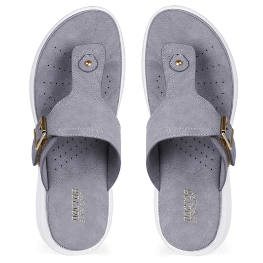 DOCTOR EXTRA SOFT D-621 Women's Ultra Lightweight Slippers/Flip-Flops with Memory Foam Cushion | Stylish & Comfortable | Casual & Fashion| Diabetic & Orthopedic Synthetic Slip-on Sandals Ladies/Girls