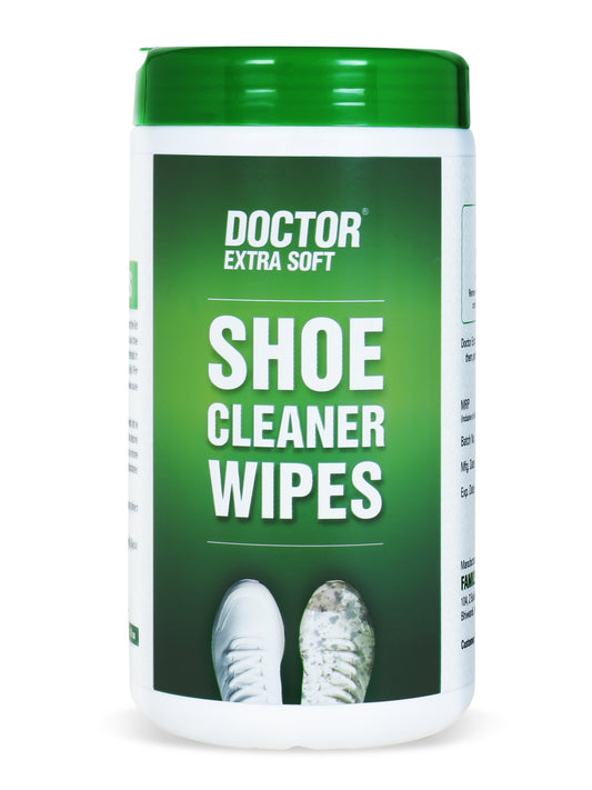 Doctor Extra Soft D-921 Shoe Cleaner Wet Wipes For Shoes/Loafers/Sandals/Slippers/Athletic Shoes/Sneakers/White Shoes/Tennis Shoes/Scrub Off Dirt/Mud/Grass Stains - 50 Wipes (Ready to Use)