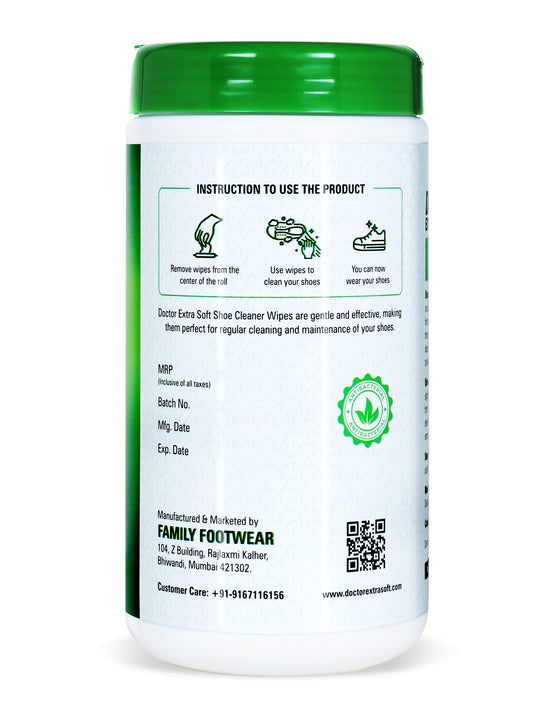 Doctor Extra Soft D-921 Shoe Cleaner Wet Wipes For Shoes/Loafers/Sandals/Slippers/Athletic Shoes/Sneakers/White Shoes/Tennis Shoes/Scrub Off Dirt/Mud/Grass Stains - 50 Wipes (Ready to Use)
