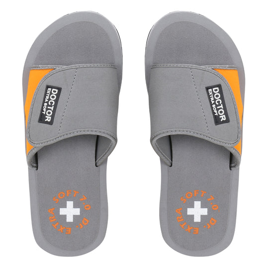 DOCTOR EXTRA SOFT D-51 Men's Velcro Adjustable Straps Super Comfort Dr Sliders Flipflops and House Slippers for Gent's & Boy's
