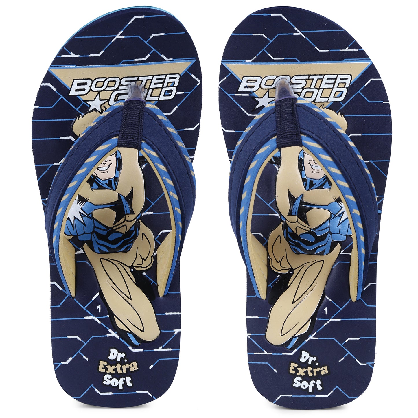 DOCTOR EXTRA SOFT Unisex-Child Kids Flip-Flop (Booster Gold Print) Soft Comfortable Indoor & Outdoor Slippers Stylish Non-Slip Slide Home Casual Cool Cartoon Cute House Chappals For Boys & Girls