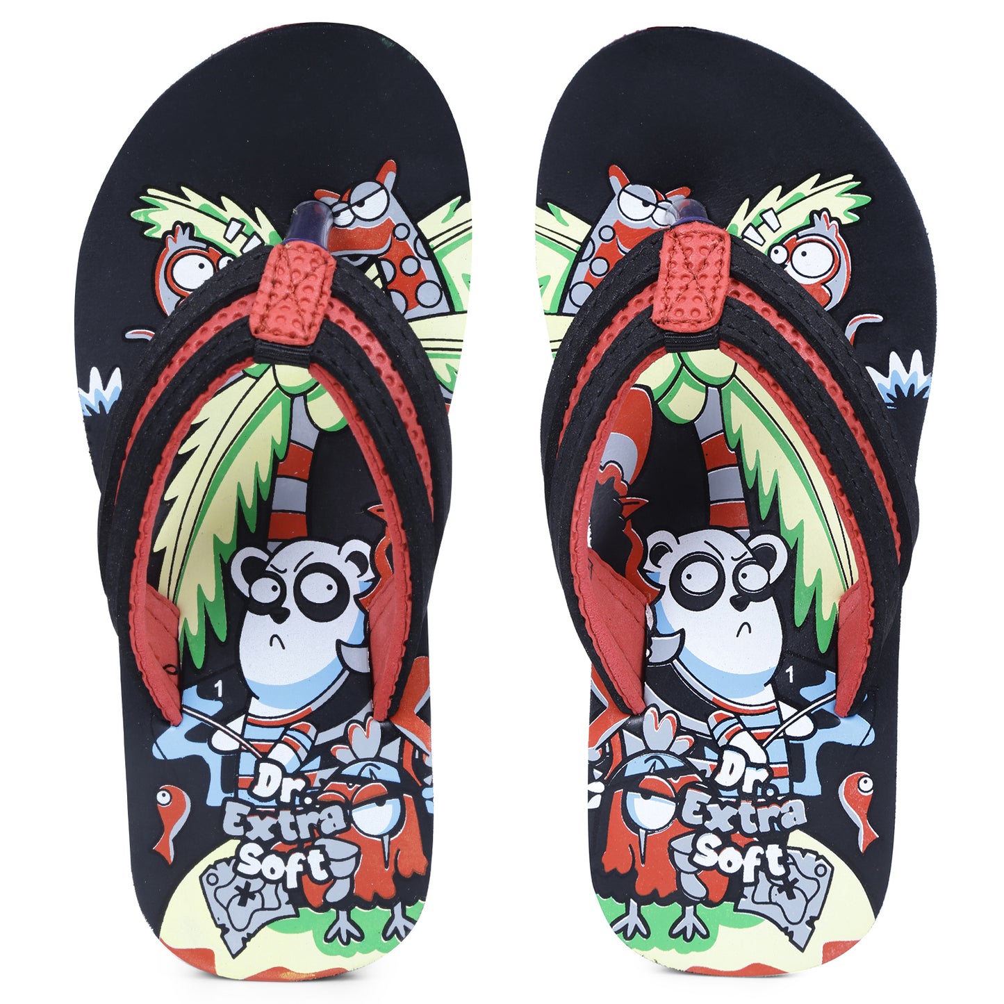 DOCTOR EXTRA SOFT Unisex-Child Kids Flip-Flop (Jungle Print) Soft Comfortable Indoor & Outdoor Slippers Stylish Non-Slip Slide Home Casual Cool Cartoon Cute House Chappals For Boys & Girls