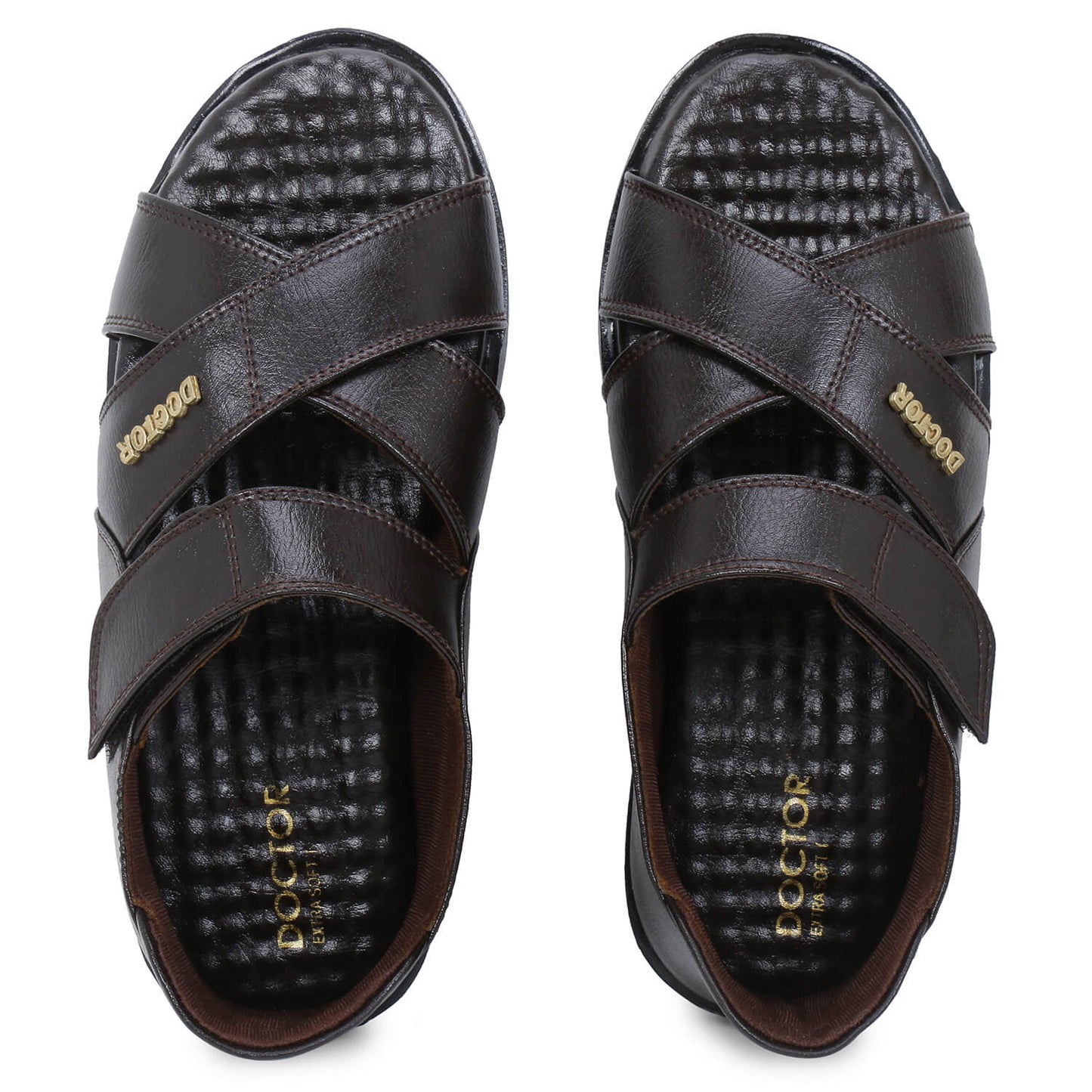 Doctor Extra Soft L-12, Orthopedic Dr Sole Footwear, Velcro Adjusted Straps Casual Wear Stylish Chappal/Sandals for Men's-Gents-Boy's