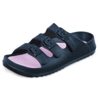 DOCTOR EXTRA SOFT Women’s EVA Slide Slip-On with Adjustable Triple Buckle Straps| Lightweight & Comfortable| Waterproof Summer Beach Pool Sandals for Indoor/Outdoor Casual Daily Walking Slippers D-548