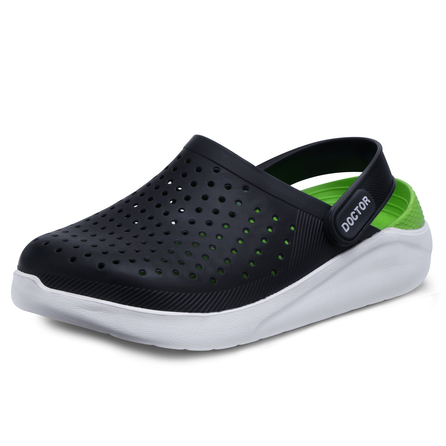 DOCTOR EXTRA SOFT Men Classic Ultra Soft Clogs/Sandals with Adjustable Back Strap | Comfortable & Lightweight| Stylish & Anti-Skid|Indoor & Outdoor Waterproof Casual Mules Gents & D-530, Black, 10 UK