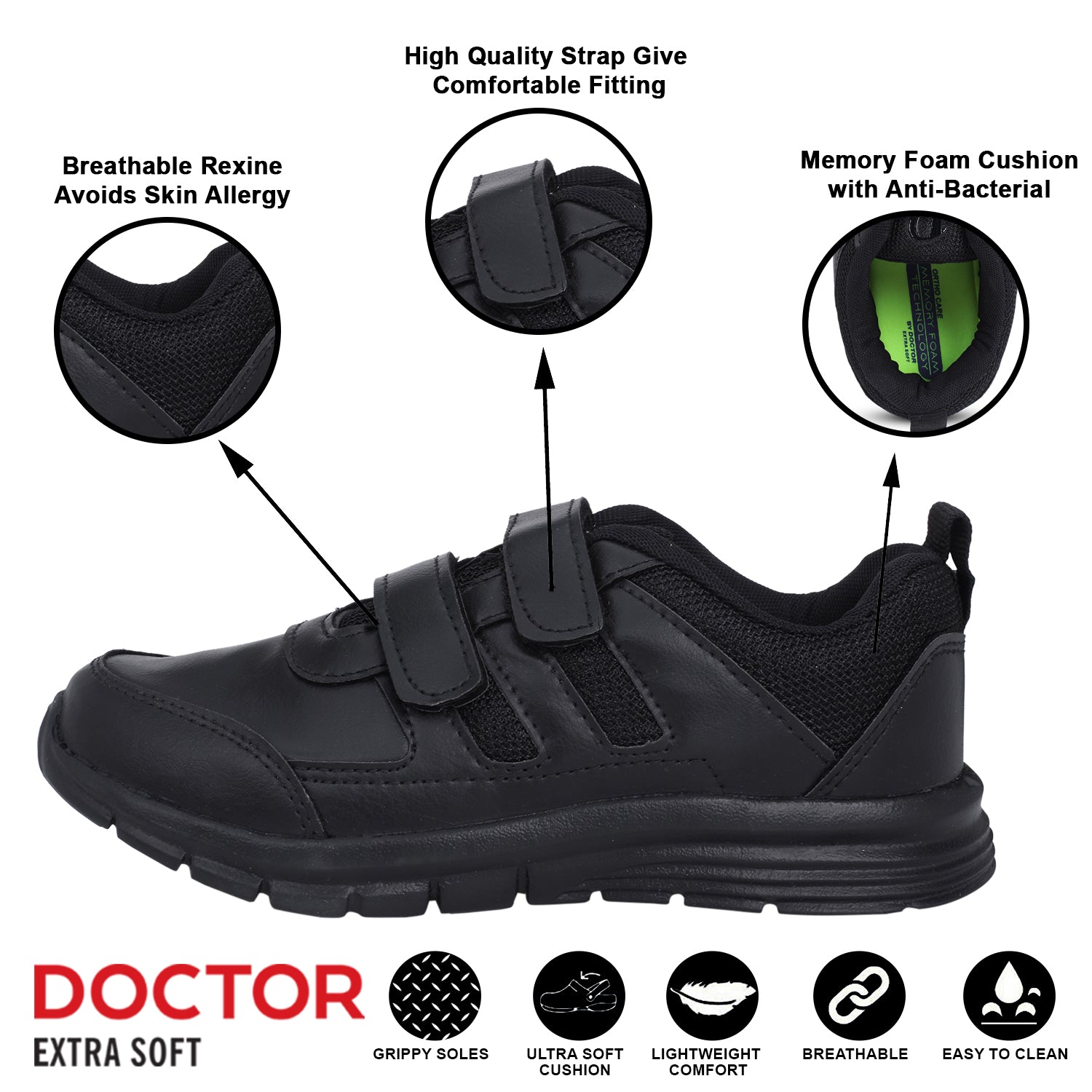 DOCTOR EXTRA SOFT D-3005 Kids' Running Shoes — Memory Foam & Anti-Skid
