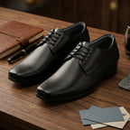 DOCTOR EXTRA SOFT Men’s Black Formal Shoes– Classic Office Business Dress Shoes, Slip On & Lace Up Style, Lightweight Cushioned Sole, Non-Slip Professional Work, Wedding,Party & Casual Footwear D-851