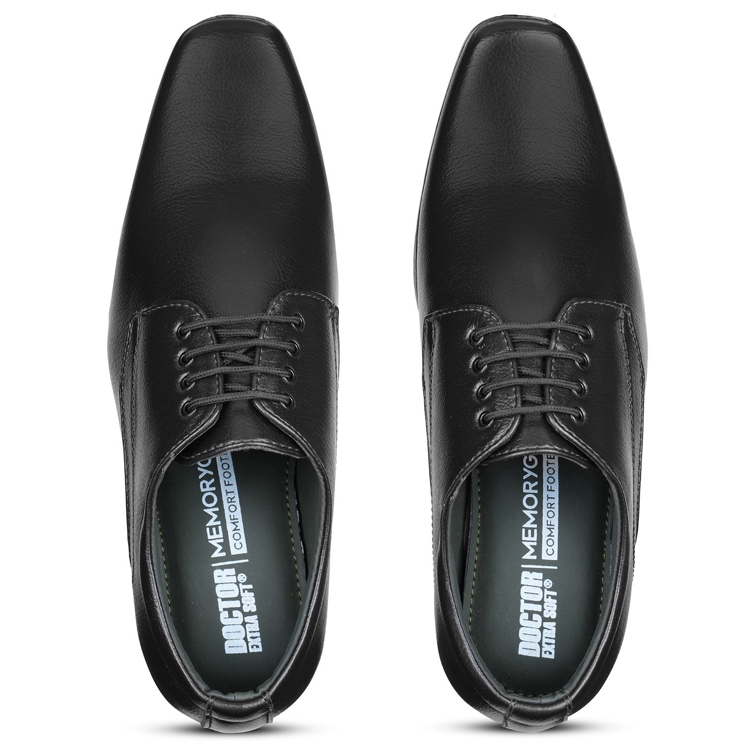DOCTOR EXTRA SOFT Men’s Black Formal Shoes– Classic Office Business Dress Shoes, Slip On & Lace Up Style, Lightweight Cushioned Sole, Non-Slip Professional Work, Wedding,Party & Casual Footwear D-851