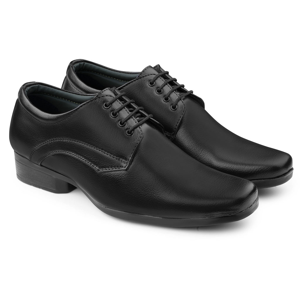 DOCTOR EXTRA SOFT Men’s Black Formal Shoes– Classic Office Business Dress Shoes, Slip On & Lace Up Style, Lightweight Cushioned Sole, Non-Slip Professional Work, Wedding,Party & Casual Footwear D-851