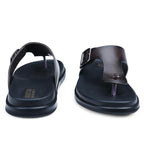 DOCTOR EXTRA SOFT Men's Classic Casual Original Leather Thong Black/Brown Sandals/Chappals with Memory Foam Cushion| Stylish & Non-Slip|Comfortable & Lightweight |Flip flops Slippers Gents & Boys F-12