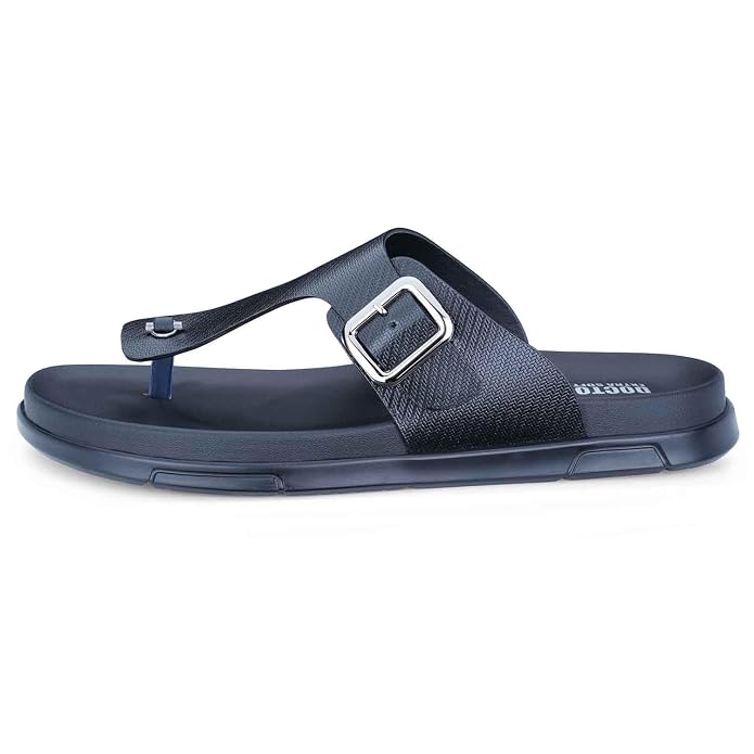 DOCTOR EXTRA SOFT Men's Classic Casual Original Leather Thong Black/Brown Sandals/Chappals with Memory Foam Cushion| Stylish & Non-Slip|Comfortable & Lightweight |Flip flops Slippers Gents & Boys F-12