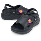 DOCTOR EXTRA SOFT Women's Classic Smiley Charm Clogs/Sandals with Adjustable Back Strap for Adult| Comfortable & Lightweight | Stylish & Anti-Skid| Casual Waterproof Everyday Mules Girls Ladies D-539