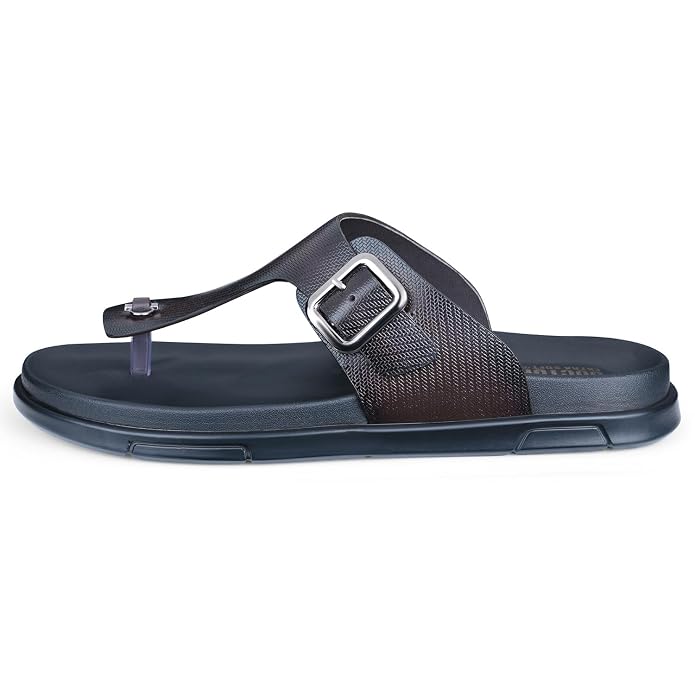 DOCTOR EXTRA SOFT Men's Classic Casual Original Leather Thong Black/Brown Sandals/Chappals with Memory Foam Cushion| Stylish & Non-Slip|Comfortable & Lightweight |Flip flops Slippers Gents & Boys F-12
