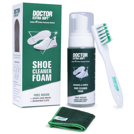 DOCTOR EXTRA SOFT Sports & Sneaker Care Kit | It Includes 150 ml Cleaner, Brush & MicroFiber Cloth| Shoe Foam Quickly Remove Dirt & Stains Shoes Like White/Canvas/Tennis/Trainers/Nubuck/Suede/Loafers D-922