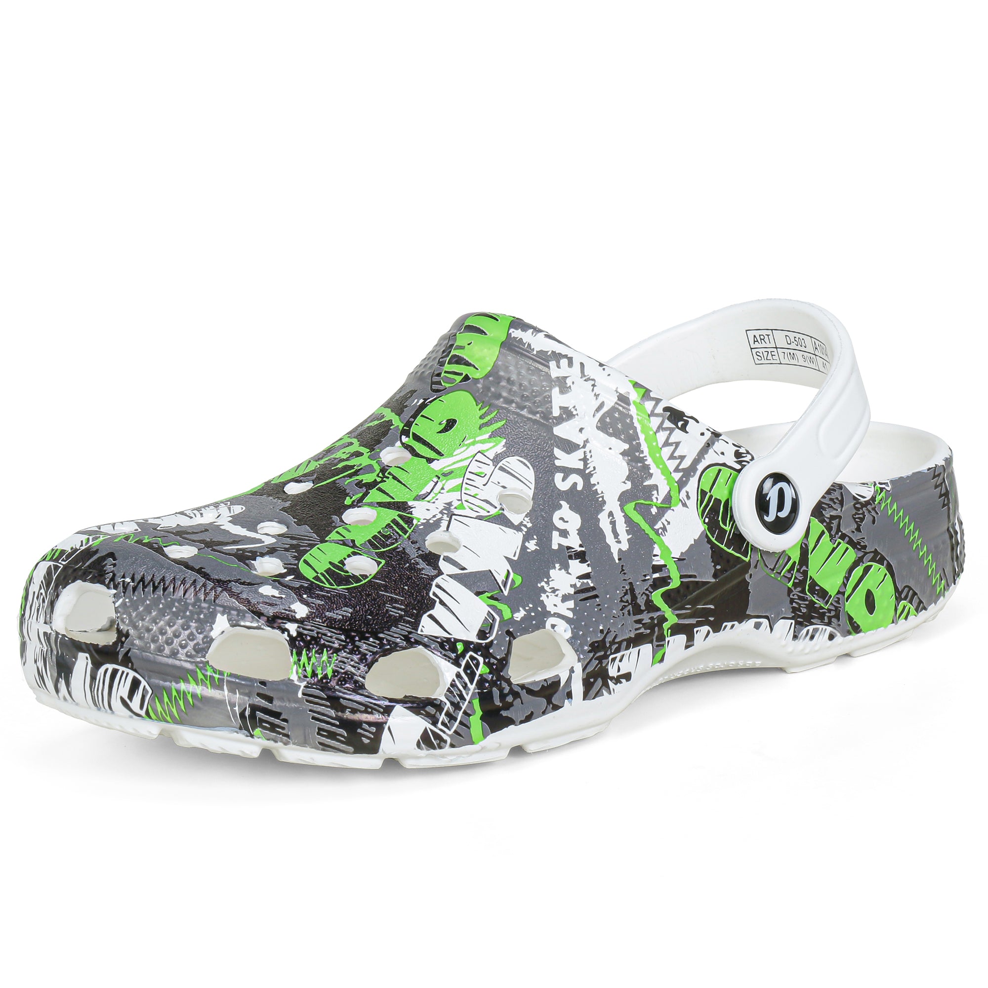 DOCTOR EXTRA SOFT D-503 Men's Classic Graphic Casual Clogs/Sandals with Adjustable Back Strap for Adult | Comfortable & Light Weight | Stylish & Anti-Skid | Waterproof & Everyday Use Mules Gents/Boys