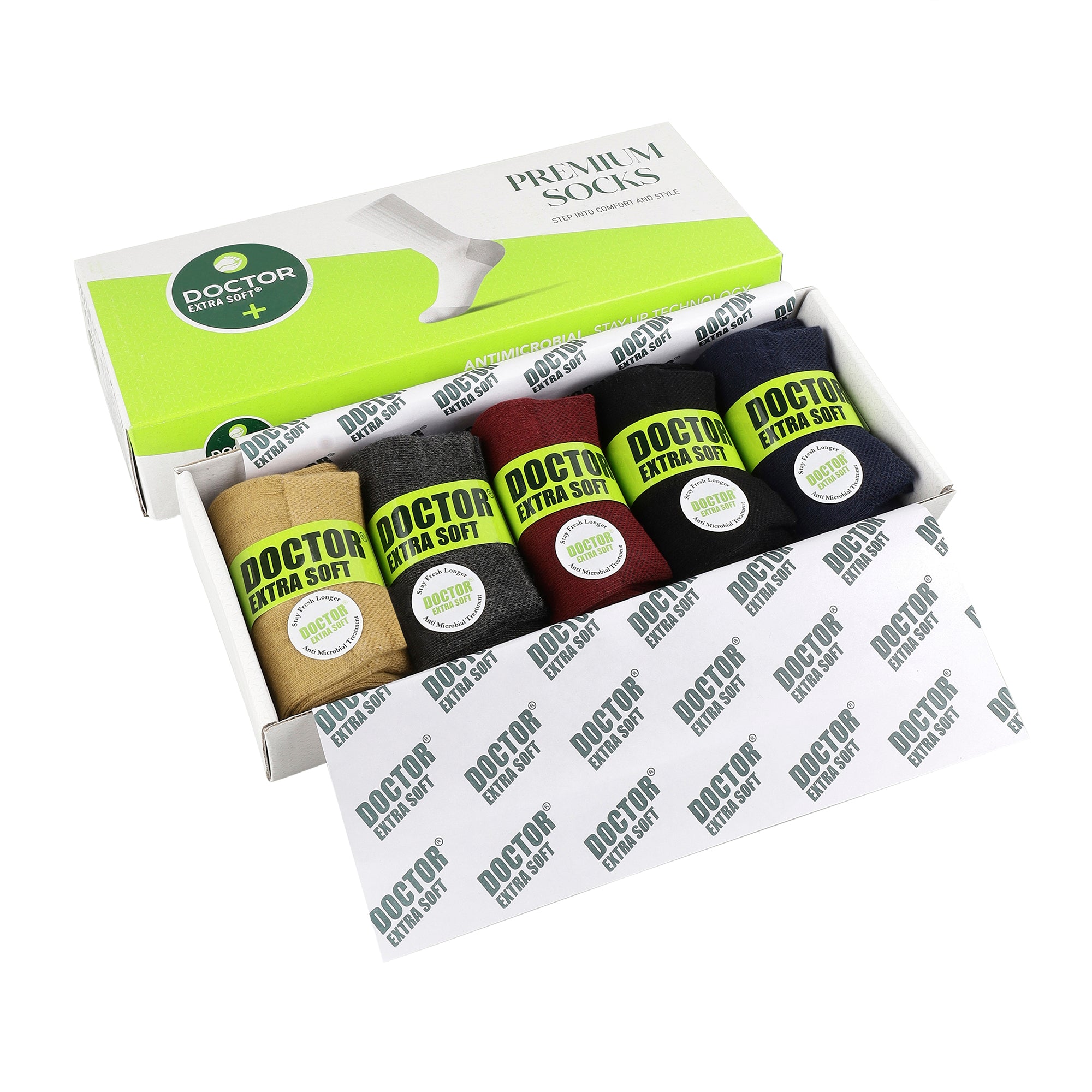 DOCTOR EXTRA SOFT D-302 Men's Premium Cushioned Cotton Ankle Socks| Half Terry,Odour-Free & Breathable| Ideal For Sports,Sneaker,Running,GymTraining,Athletic| Everyday Use Gent's/Boys PACK OF 5 (Free Size)