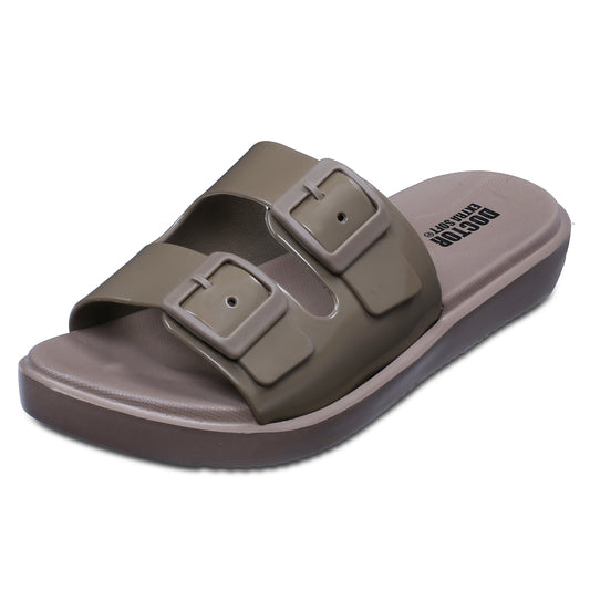 DOCTOR EXTRA SOFT D-523 Women's Classic Cushion Sliders/Slippers with Adjustable Buckle Strap for Adult | Comfortable & LightWeight| Stylish & Anti-Skid| Waterproof & Everyday Flip Flops Ladies/Girls