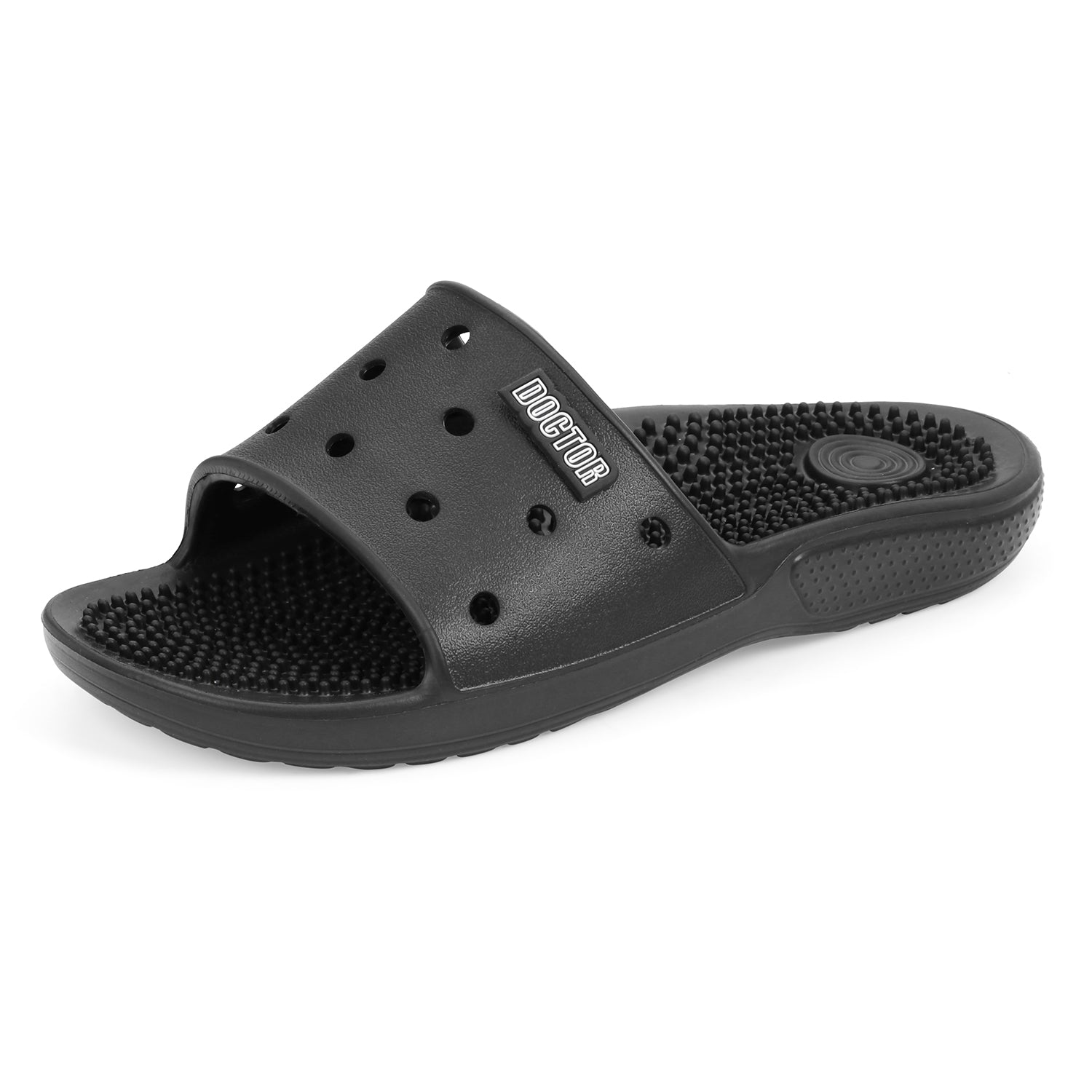 DOCTOR EXTRA SOFT D-545 Men's Orthopedic Acupressure Sliders/Slippers with Cushion FootBed for Adult| Comfortable & Light Weight | Stylish & Anti-Skid| Waterproof | Everyday Flip Flops for Gents/Boys