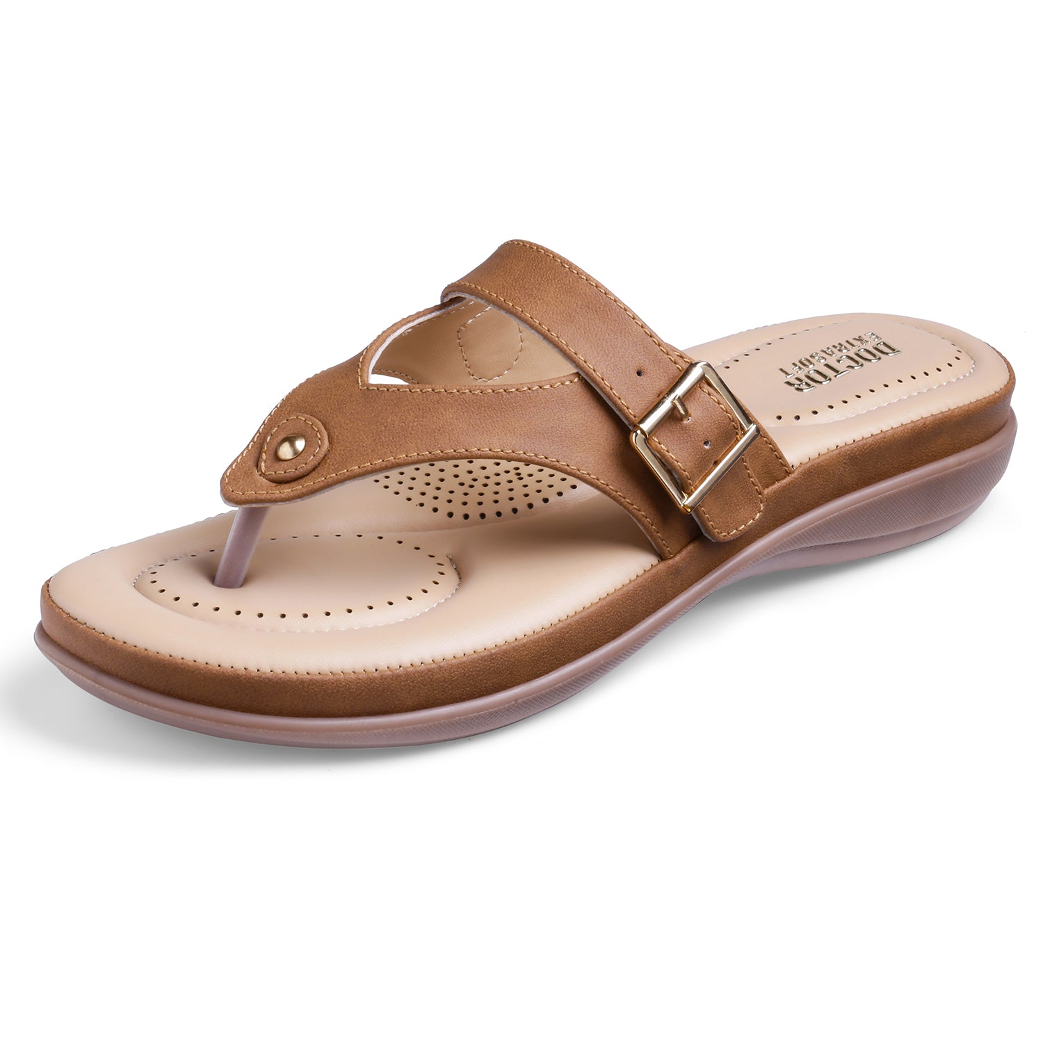 OCTOR EXTRA SOFT Women's Flat Comfortable Memory Foam Slippers/Flip-Flops Fashion Stylish Casual Diabetic Orthopedic Lightweight Synthetic Slip-on Sandals with Adjustable Strap for Girls/LadiesD-623
