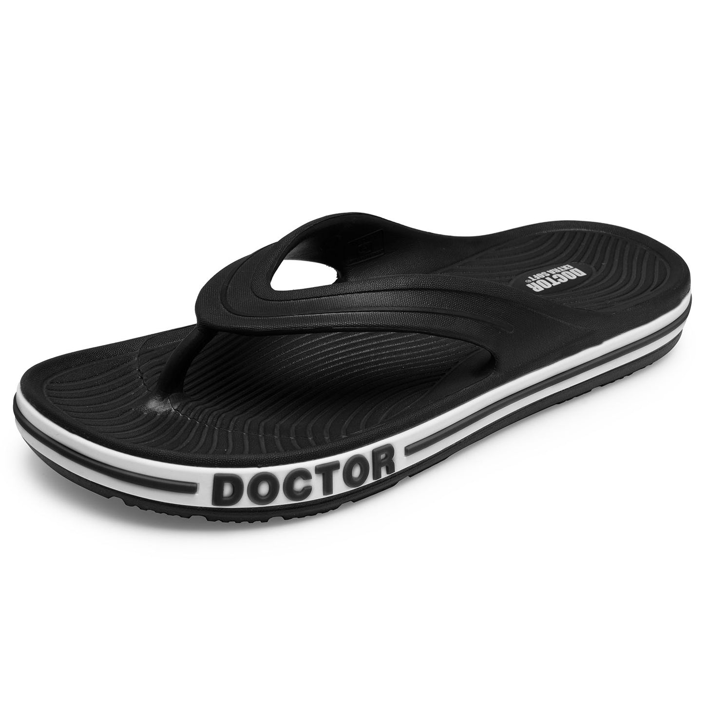 DOCTOR EXTRA SOFT D-553 Men's Classic & Premium Casual Flip Flops with Soft Acupressure for Adult | Comfortable & LightWeight| Stylish & Anti-Skid |Waterproof Everyday Cushion Slippers for Gents/Boys
