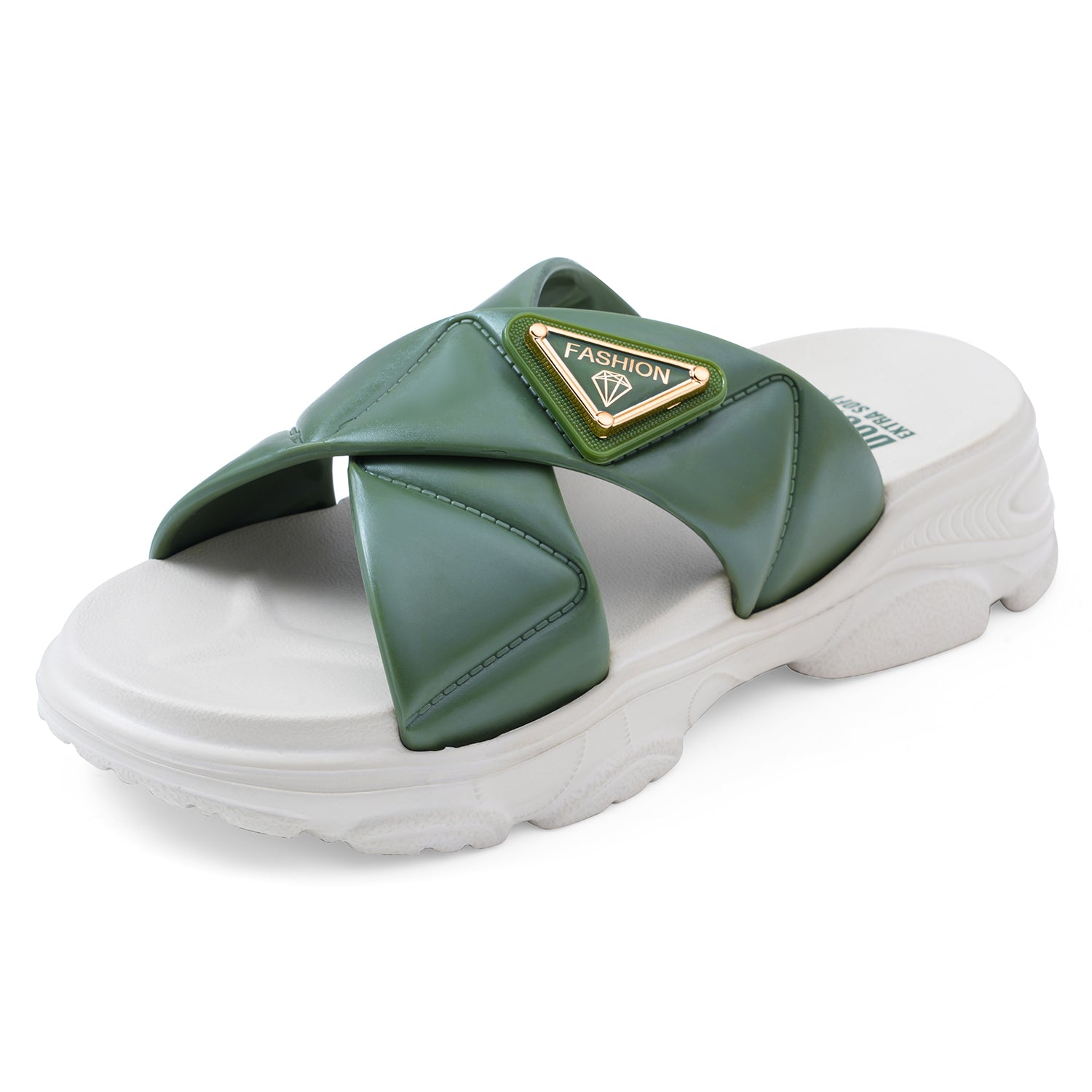 DOCTOR EXTRA SOFT Women's Fashionable Buckle Sliders/Slippers with Cushion FootBed for Adult | Comfortable & Light Weight| Stylish & Anti-Skid| Waterproof & Everyday Flip Flops for Ladies Girls D-521