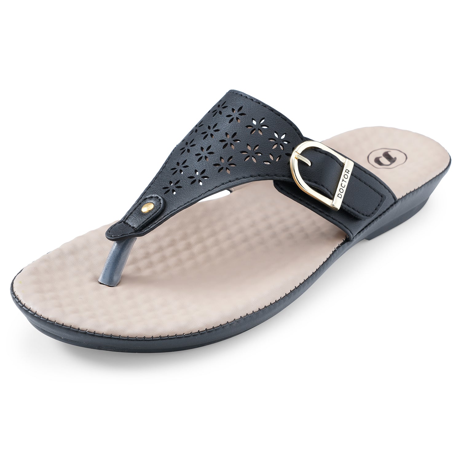 DOCTOR EXTRA SOFT Women’s Orthopedic Flat Sandals | Comfortable Slip-On Diabetic Flip-Flops with Memory Foam | Lightweight Casual Cushioned Daily Wear Slippers with Adjustable Strap for Girls D-627