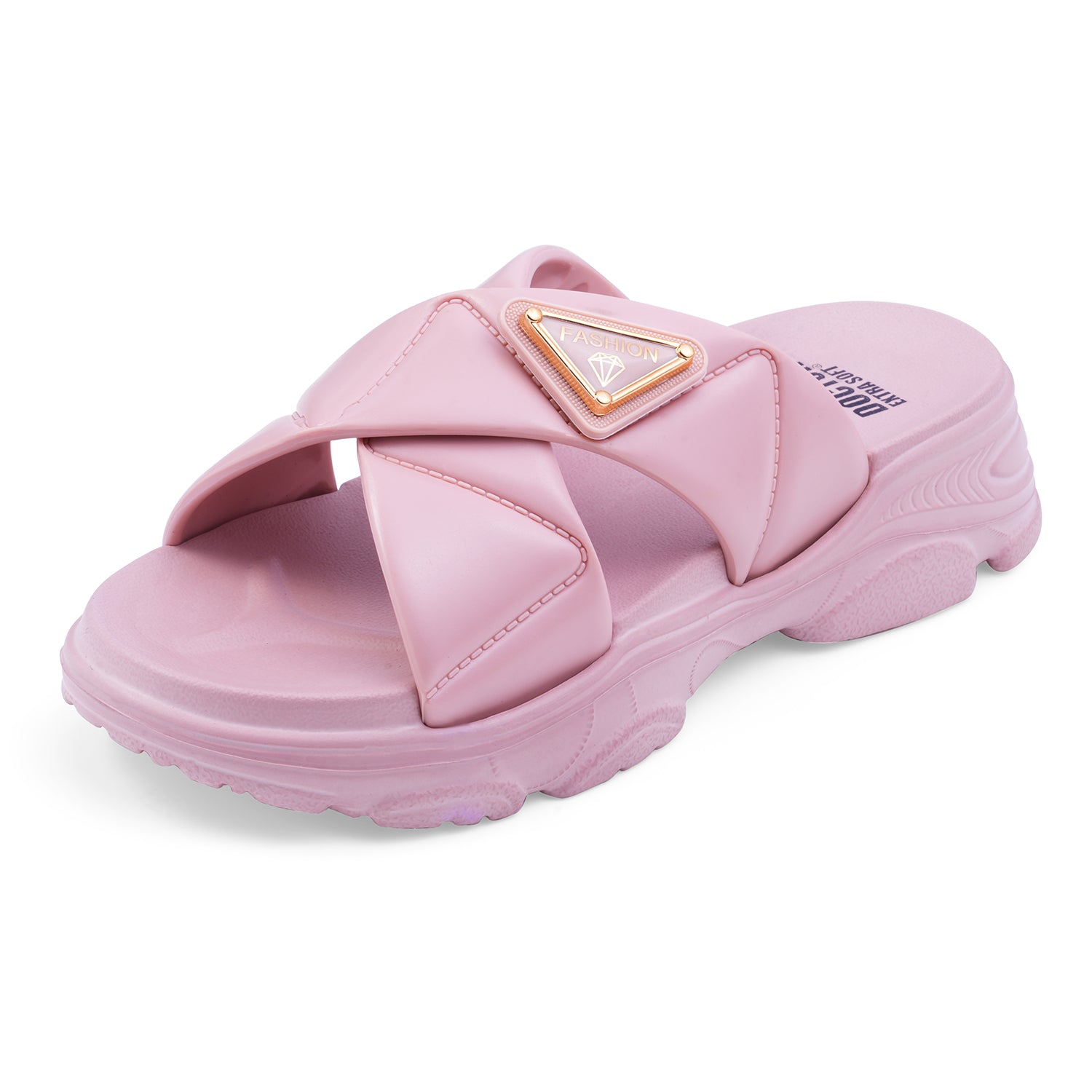 DOCTOR EXTRA SOFT Women's Fashionable Buckle Sliders/Slippers with Cushion FootBed for Adult | Comfortable & Light Weight| Stylish & Anti-Skid| Waterproof & Everyday Flip Flops for Ladies Girls D-521
