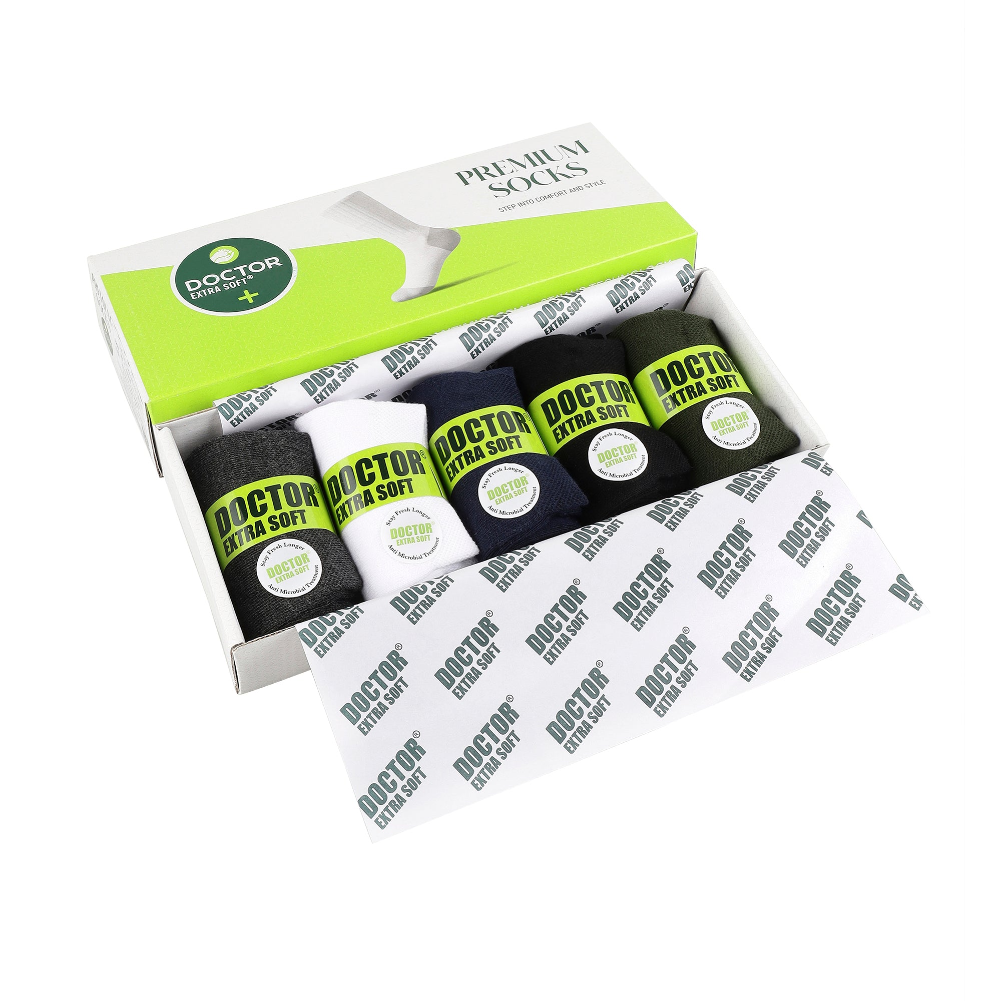 DOCTOR EXTRA SOFT D-302 Men's Premium Cushioned Cotton Ankle Socks| Half Terry,Odour-Free & Breathable| Ideal For Sports,Sneaker,Running,GymTraining,Athletic| Everyday Use Gent's/Boys PACK OF 5 (Free Size)