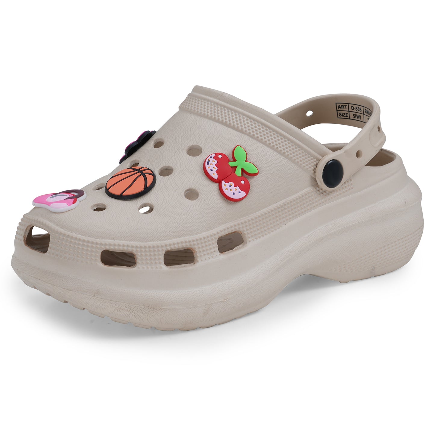 DOCTOR EXTRA SOFT D-538 Women's Premium Extra Comfortable Clogs/Sandals with Cute Charms & Adjustable Back Strap for Adult| Lightweight Stylish & Anti-Skid| Waterproof Everyday Use Mules Girls/Ladies