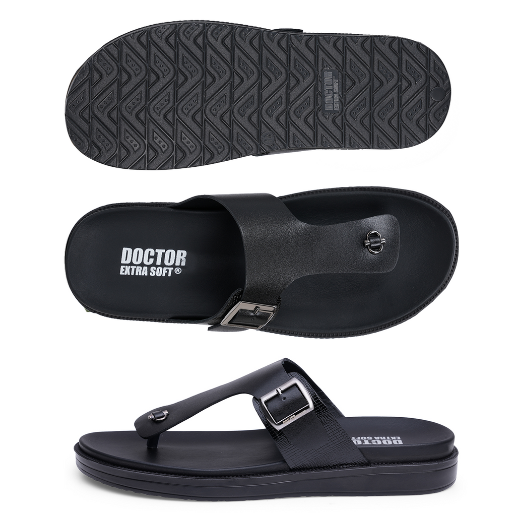 DOCTOR EXTRA SOFT Men's Flip Flops | Memory Foam, Lightweight, Cushioned | F-3