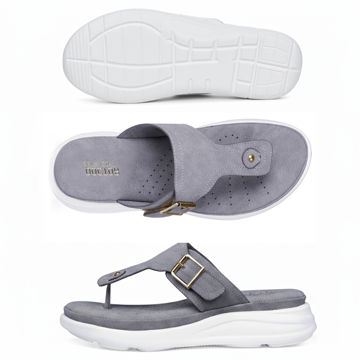 DOCTOR EXTRA SOFT Women's Ultra Lightweight Slippers/Flip-Flops with Memory Foam Cushion | Stylish & Comfortable | Casual & Fashion| Diabetic & Orthopedic Synthetic Slip-on Sandals Ladies/Girls D-621