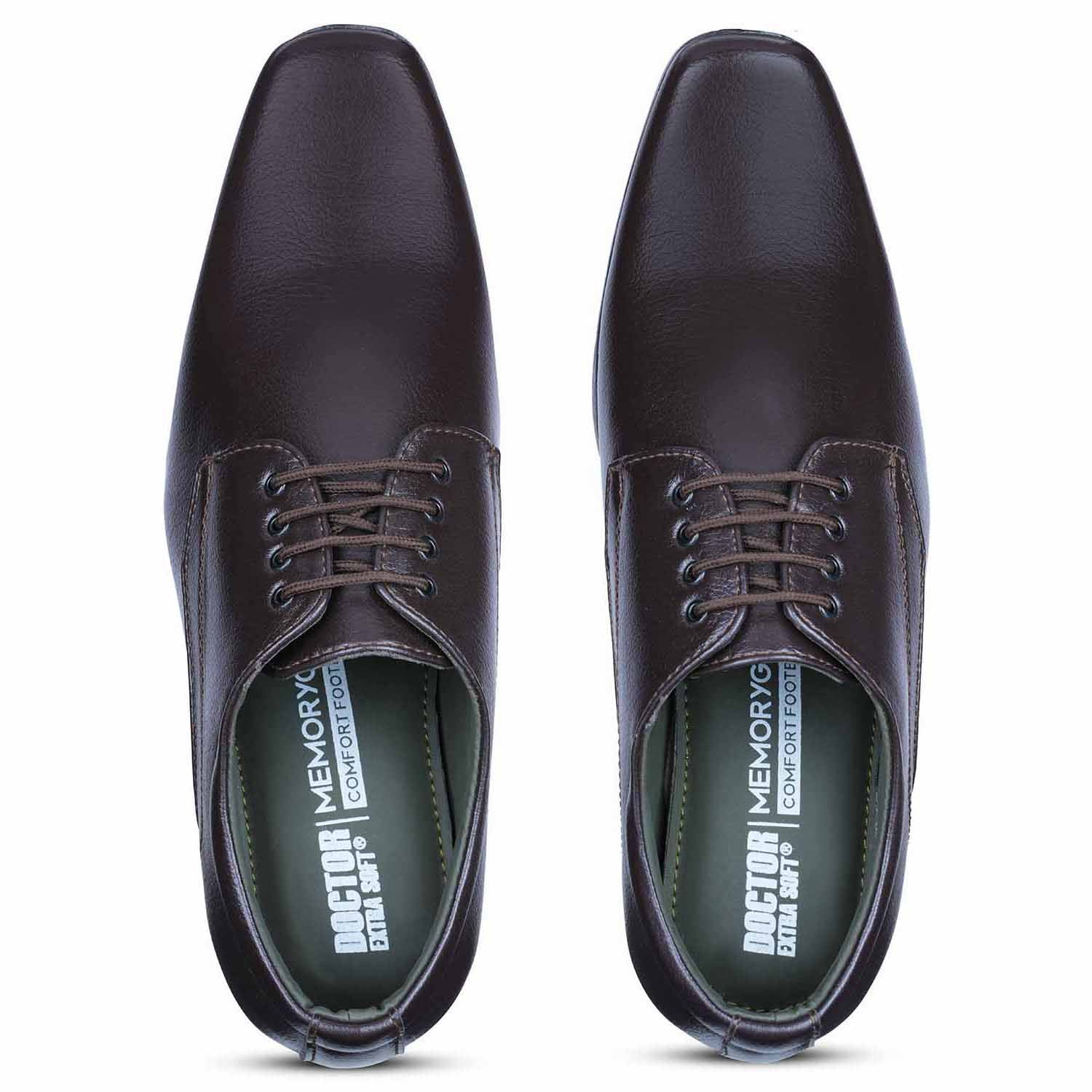 DOCTOR EXTRA SOFT Men’s Black Formal Shoes– Classic Office Business Dress Shoes, Slip On & Lace Up Style, Lightweight Cushioned Sole, Non-Slip Professional Work, Wedding,Party & Casual Footwear D-851