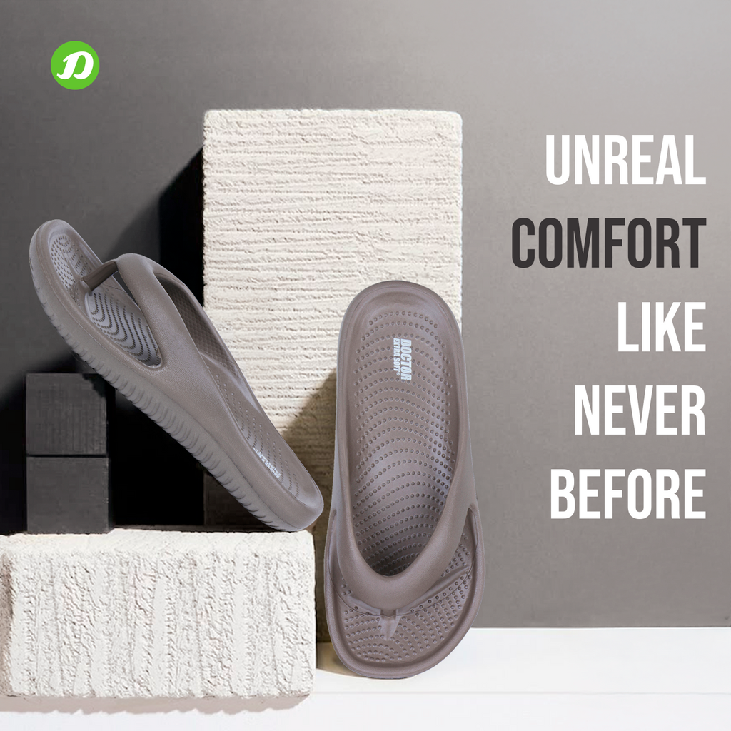 DOCTOR EXTRA SOFT D-506 Men's Thong Slippers — Cushion Footbed & Anti-Skid