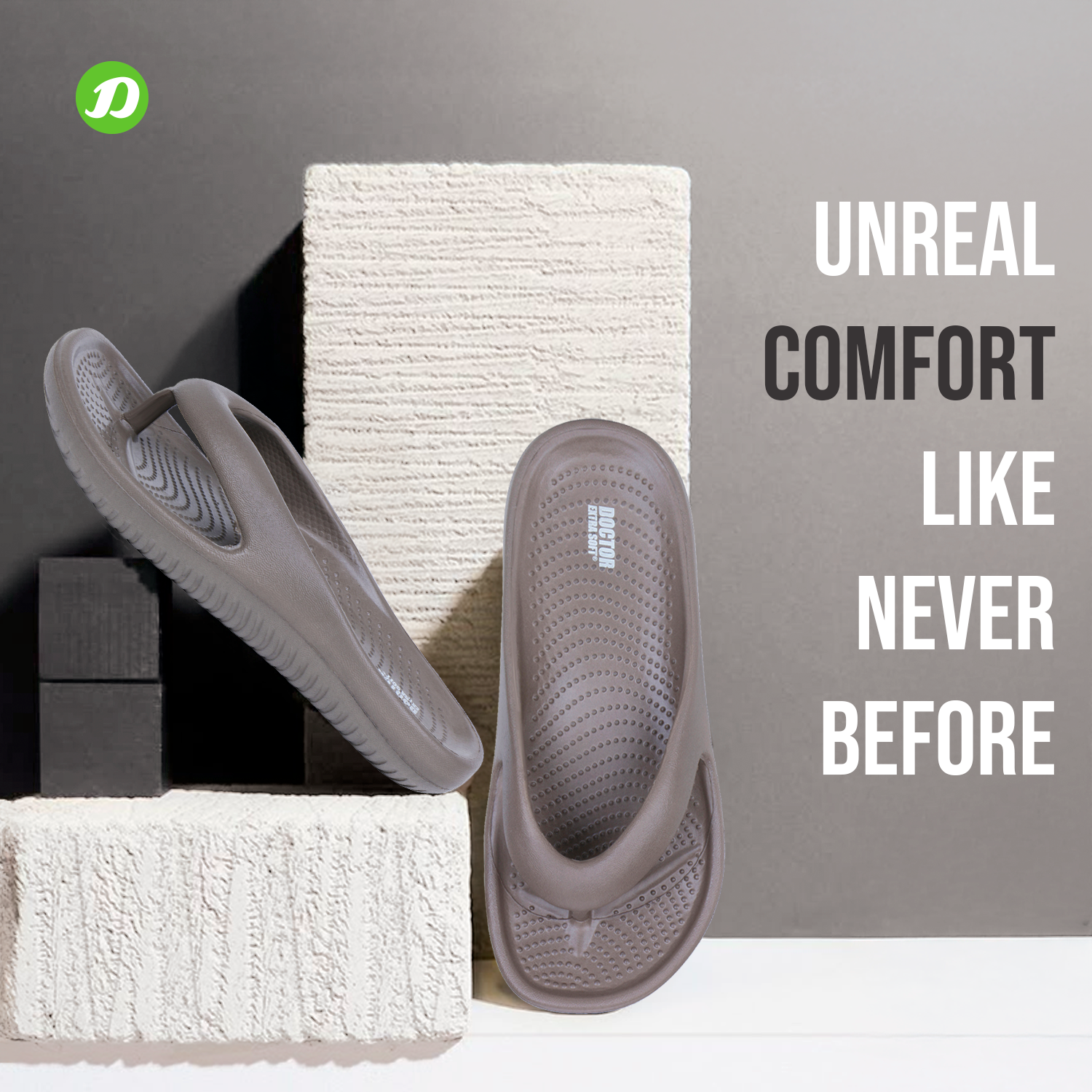 DOCTOR EXTRA SOFT D-506 Men's Thong Slippers — Cushion Footbed & Anti-Skid