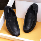 DOCTOR EXTRA SOFT D-805 Classic Genuine Leather Formal Shoes for Men with Memory Foam Cushion| Ultra Lightweight & Comfortable|Stylish & Flexible|Parties,Occasions,Office,Wedding,Casual|Black Slip On