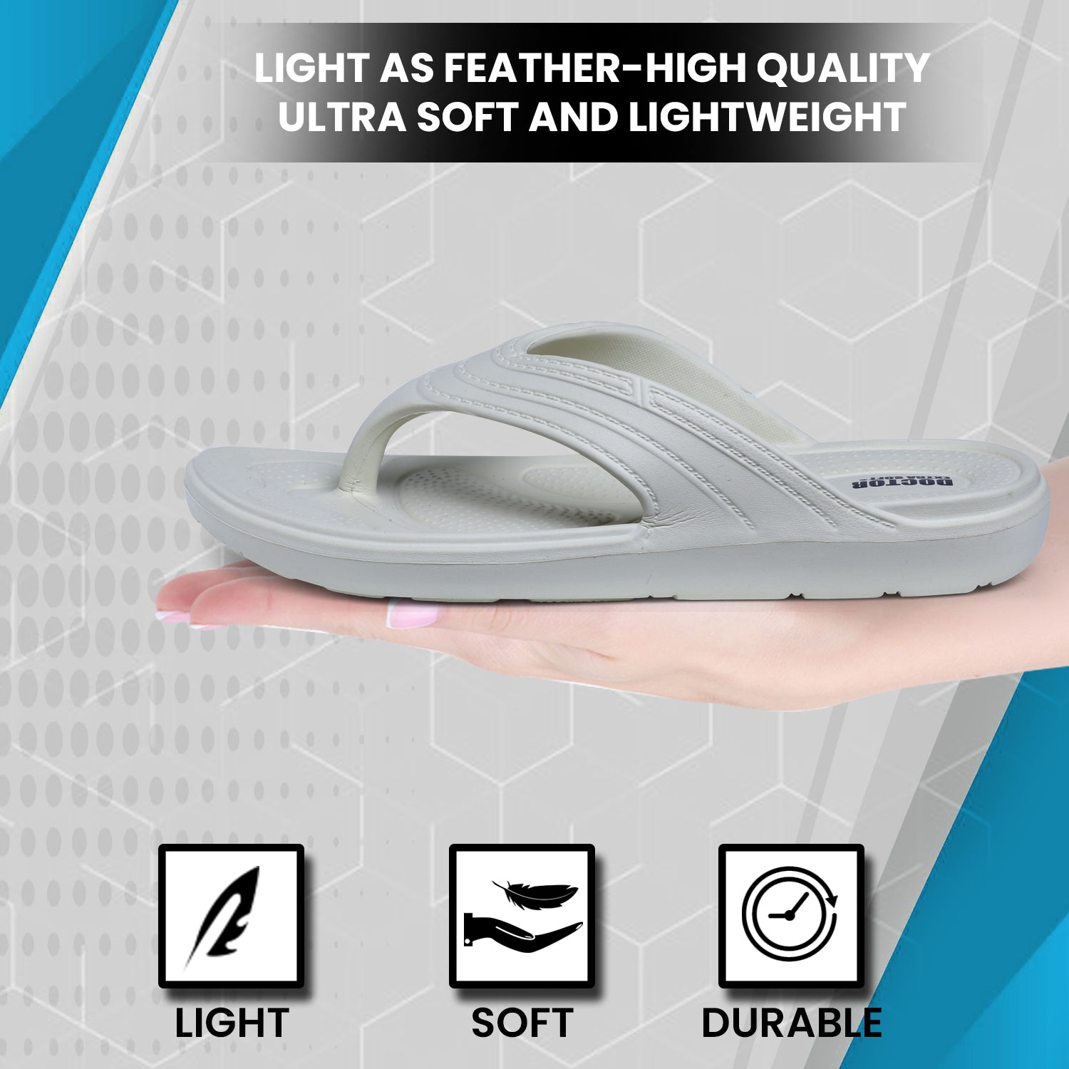 DOCTOR EXTRA SOFT Women's Classic Ultra Soft Flip Flops/Slippers with Cushion FootBed for Adult | Comfortable & Light Weight|Stylish & Anti-Skid| Waterproof & Everyday Slip-on for Ladies & Girls D-515
