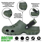 DOCTOR EXTRA SOFT D-546 Men's Classic Casual Sports Clogs/Sandals with Adjustable Back Strap for Adult | Comfortable & LightWeight| Stylish & Anti-Skid|Waterproof & Everyday Use Mules for Gents & Boys