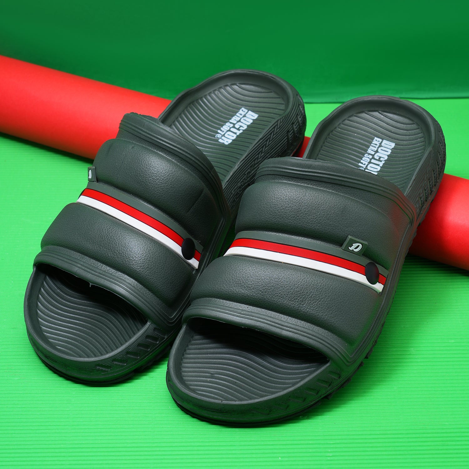 DOCTOR EXTRA SOFT Men's Classic Ultra Soft Sliders/Slippers with Cushion FootBed for Adult | Comfortable & Light Weight | Stylish & Anti-Skid | Waterproof & Everyday Flip Flops for Gents/Boys D-527