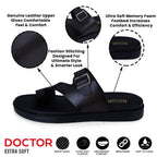 DOCTOR EXTRA SOFT F-1 Men's Leather Thong Sandals — Genuine Leather & Anti-Skid