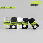 DOCTOR EXTRA SOFT D-302 Men's Premium Cushioned Cotton Ankle Socks| Half Terry,Odour-Free & Breathable| Ideal For Sports,Sneaker,Running,GymTraining,Athletic| Everyday Use Gent's/Boys PACK OF 5 (Free Size)