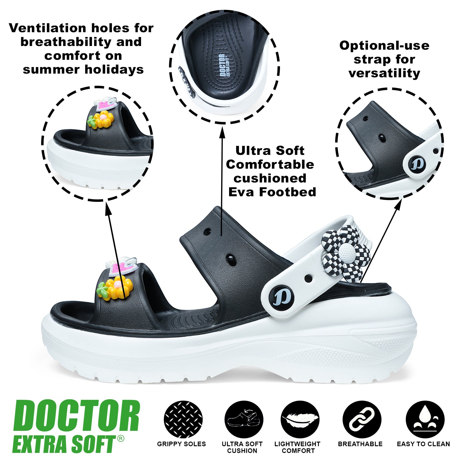 DOCTOR EXTRA SOFT Women's Slippers | Anti-Skid, Waterproof, Lightweight | D-554