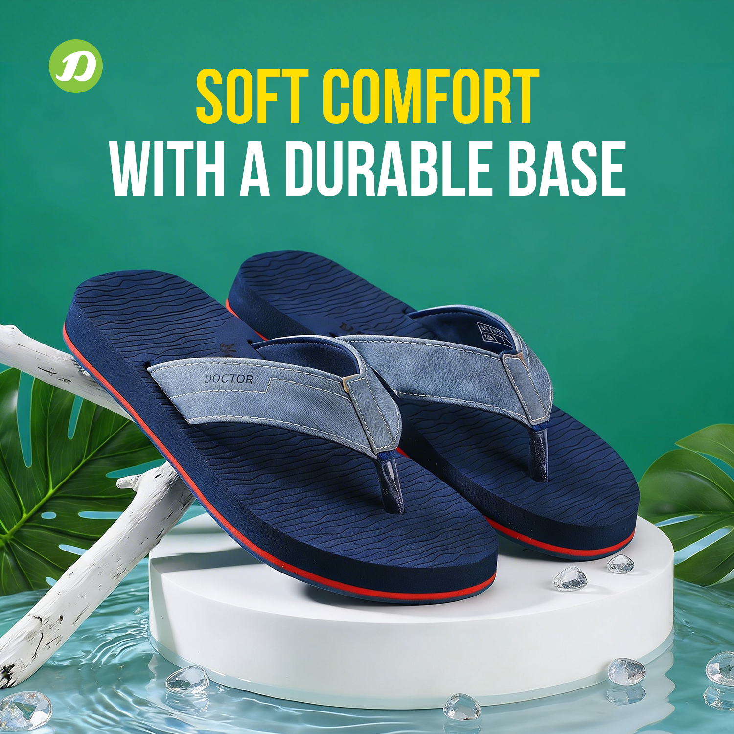 DOCTOR EXTRA SOFT D-37 Men's Flip Flops — Cushion Footbed & Orthopedic