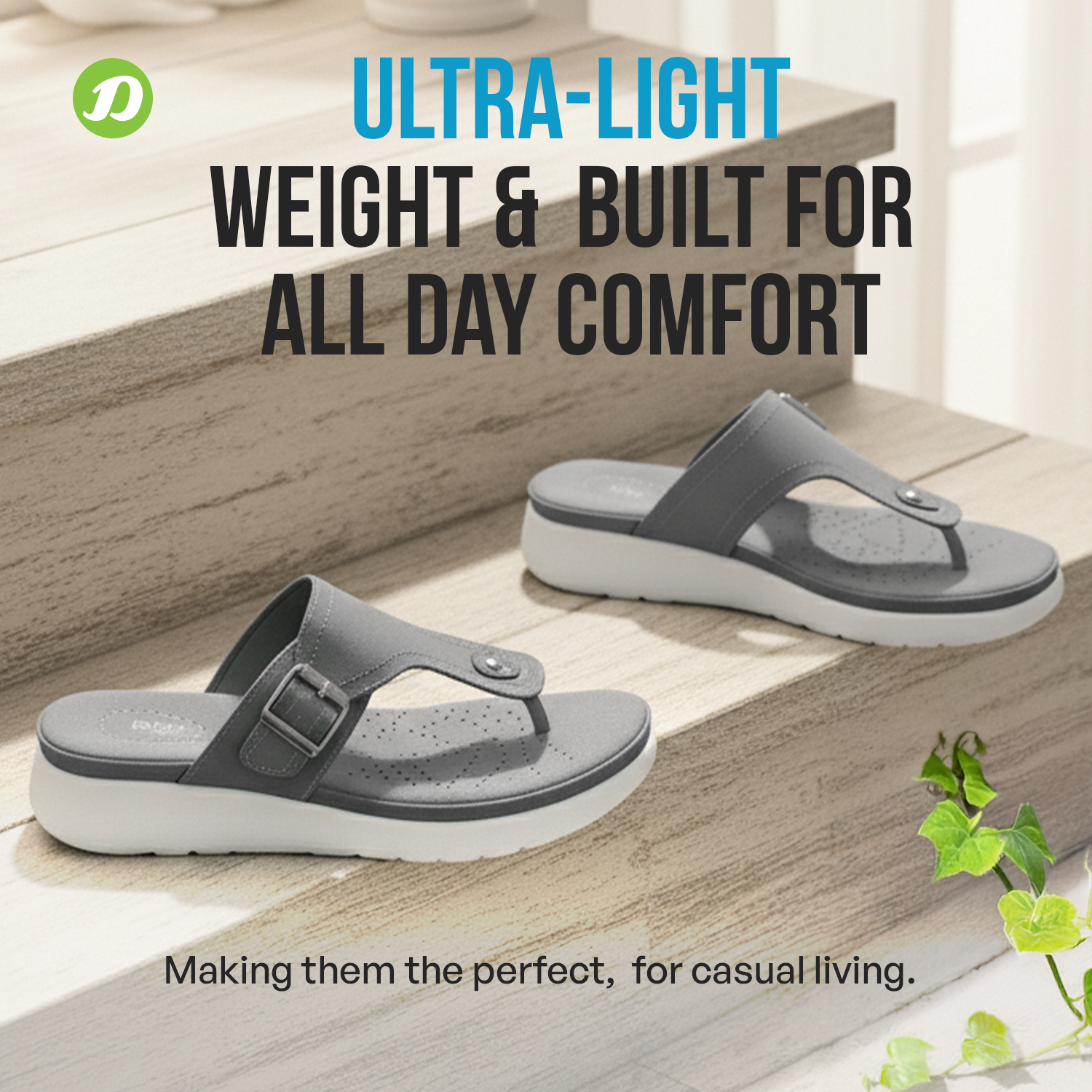 DOCTOR EXTRA SOFT Women's Ultra Lightweight Slippers/Flip-Flops with Memory Foam Cushion | Stylish & Comfortable | Casual & Fashion| Diabetic & Orthopedic Synthetic Slip-on Sandals Ladies/Girls D-621