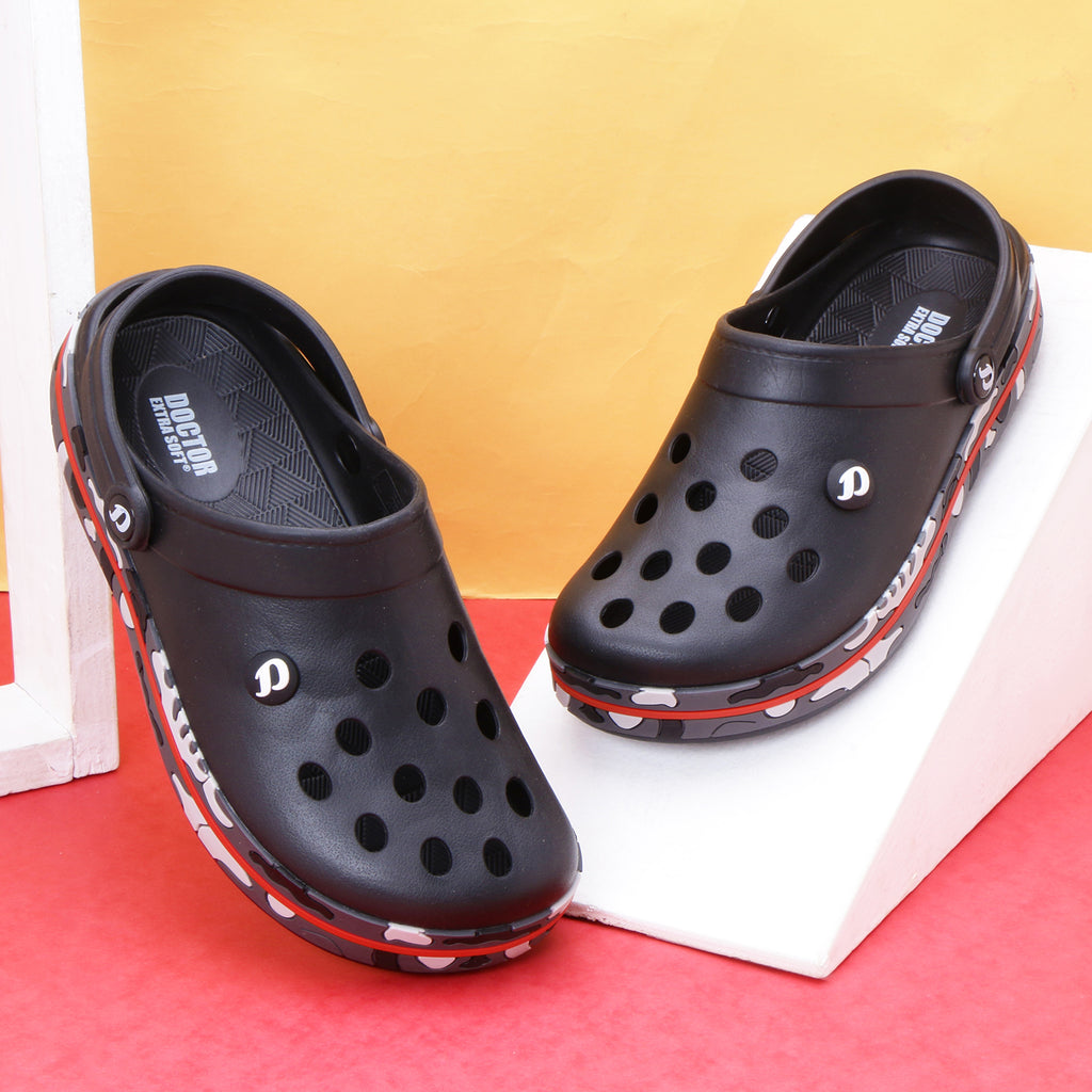 DOCTOR EXTRA SOFT D-520 Men's Classic Camouflage Casual Clogs/Sandals with Adjustable Back Strap for Adult| Comfortable & LightWeight | Stylish & Anti-Skid |Waterproof & Everyday Use Mules Gents & Boys