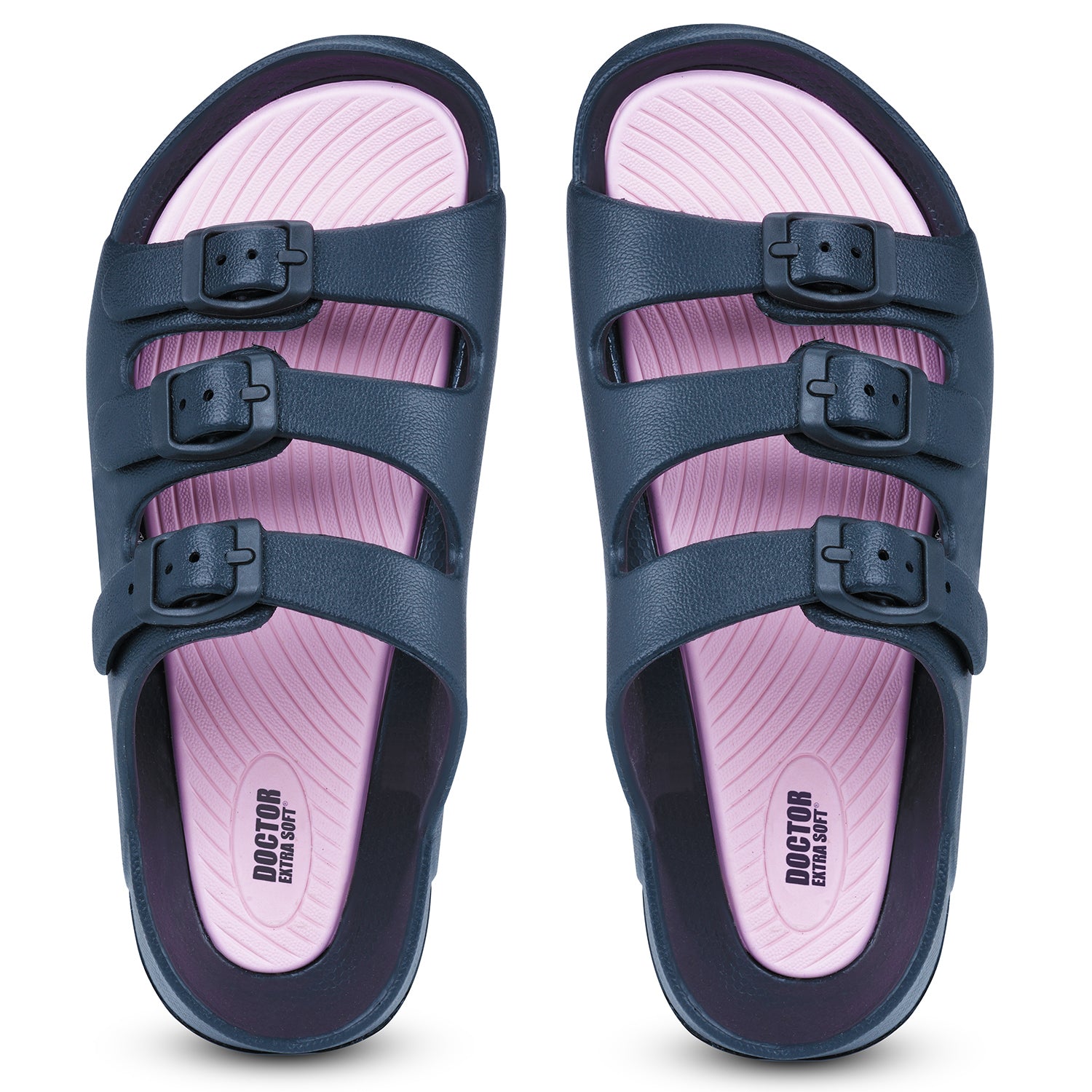 DOCTOR EXTRA SOFT Women’s EVA Slide Slip-On with Adjustable Triple Buckle Straps| Lightweight & Comfortable| Waterproof Summer Beach Pool Sandals for Indoor/Outdoor Casual Daily Walking Slippers D-548