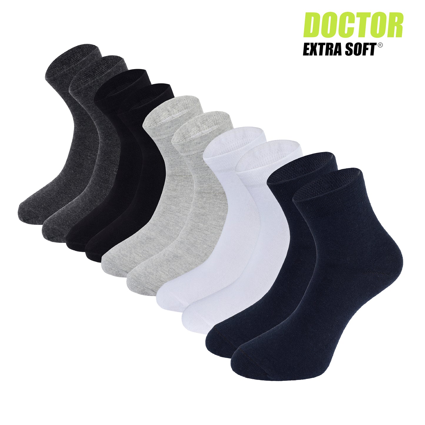 DOCTOR EXTRA SOFT D-302 Men's Premium Cushioned Cotton Ankle Socks| Half Terry,Odour-Free & Breathable| Ideal For Sports,Sneaker,Running,GymTraining,Athletic| Everyday Use Gent's/Boys PACK OF 5 (Free Size)
